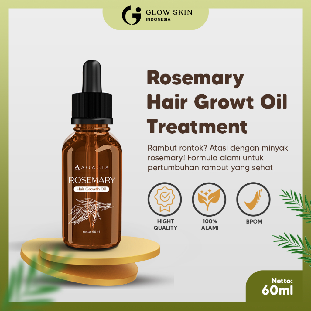 [COD] Agacia Rosemary Oil 60ml - Penumbuh Rambut Botak Cepat dan Tebal Permanen / Perawatan Anti Ron