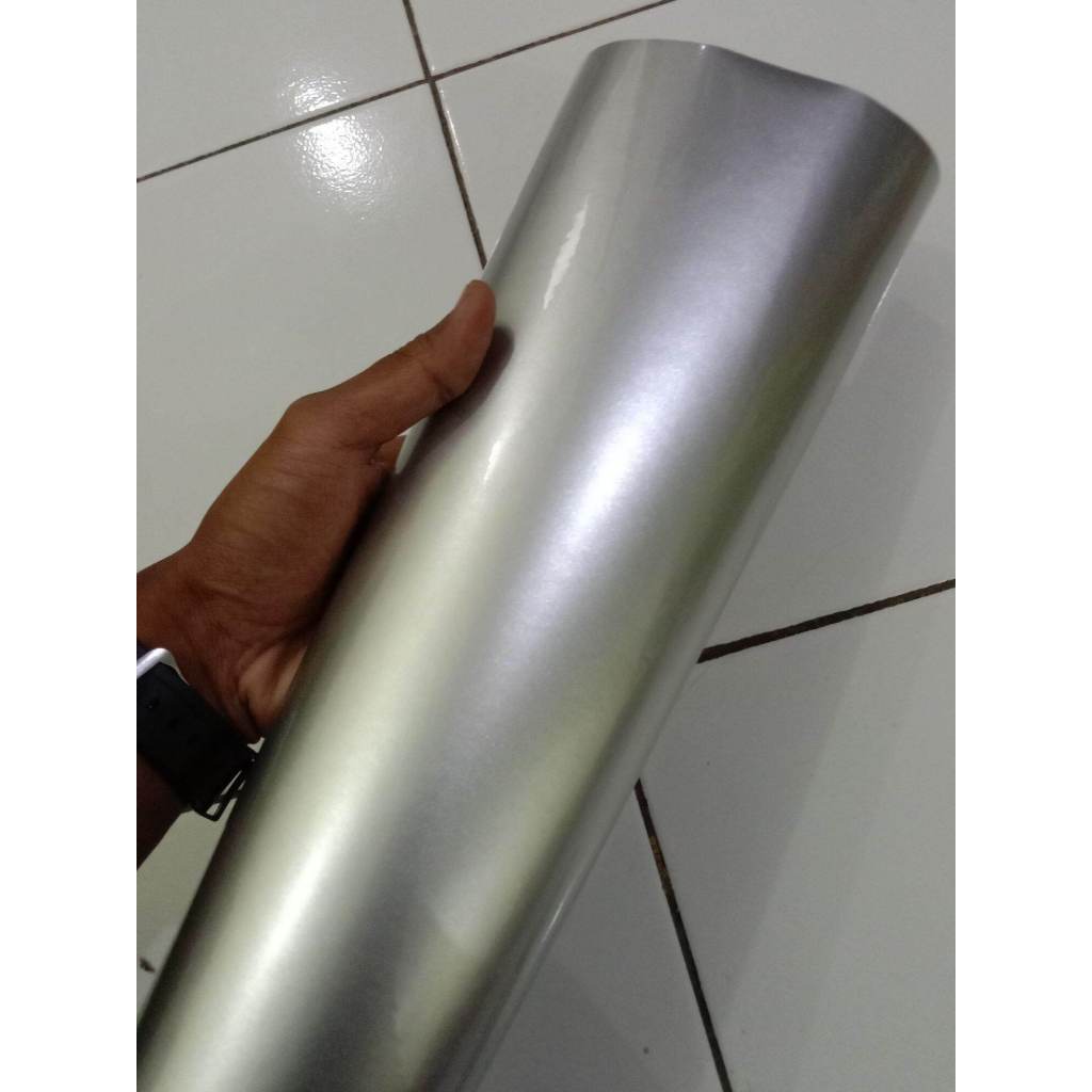 Wrapping Motor - Scotlite Silver Glossy Skotlet Motor Mobil Bahan Lentur Gampang Di Pasang