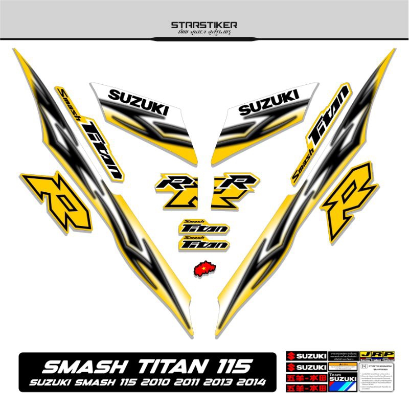 9 / Striping Smash Titan 115 Suzuki 2010 2011 2012 2013 2014 Stiker Sticker Lis Les Variasi