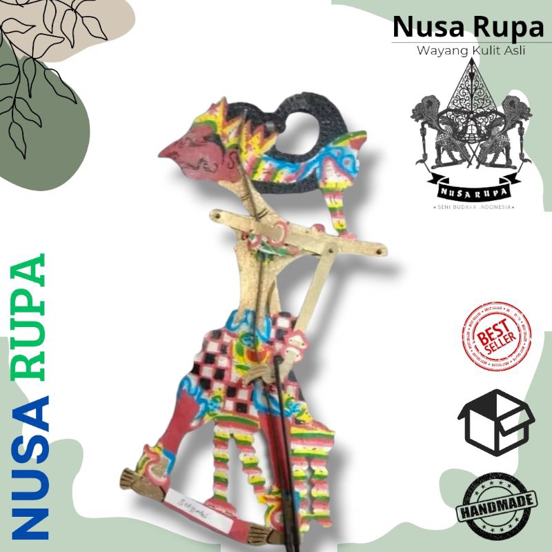 WAYANG kulit ASLI Miniatur Wayang Kulit Asli 30cm Setyaki Bahan Kulit Sapi