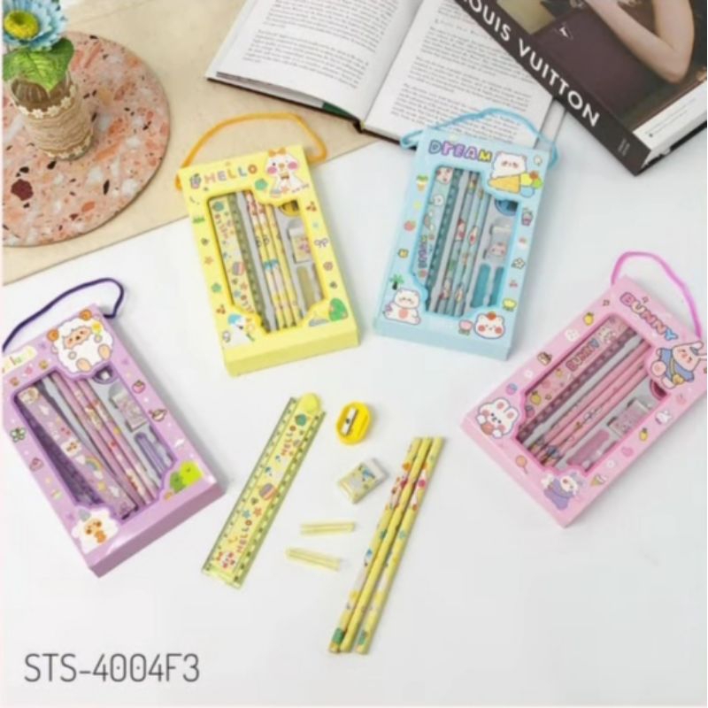 

Stationary Set Aneka Motif Pensil Penggaris Raitan Penghapus