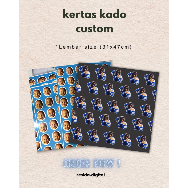 

Kertas Kado Custom a3+ tanpa minimal order