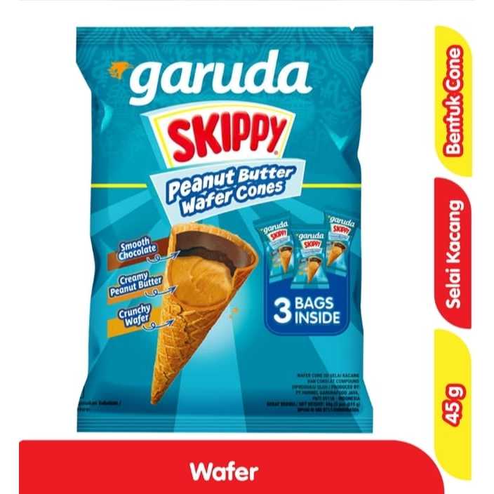 

Garuda Skippy Peanut Butter Wafer Cones 45g Garuda Skippy Wafer Cones Selai kacang 45g