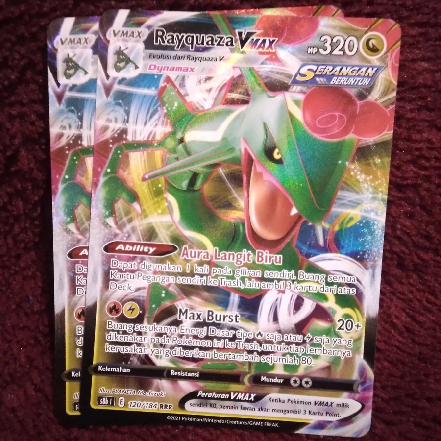Rayquaza VMAX v max RRR s8b - Pokemon TCG Indonesia foil holo