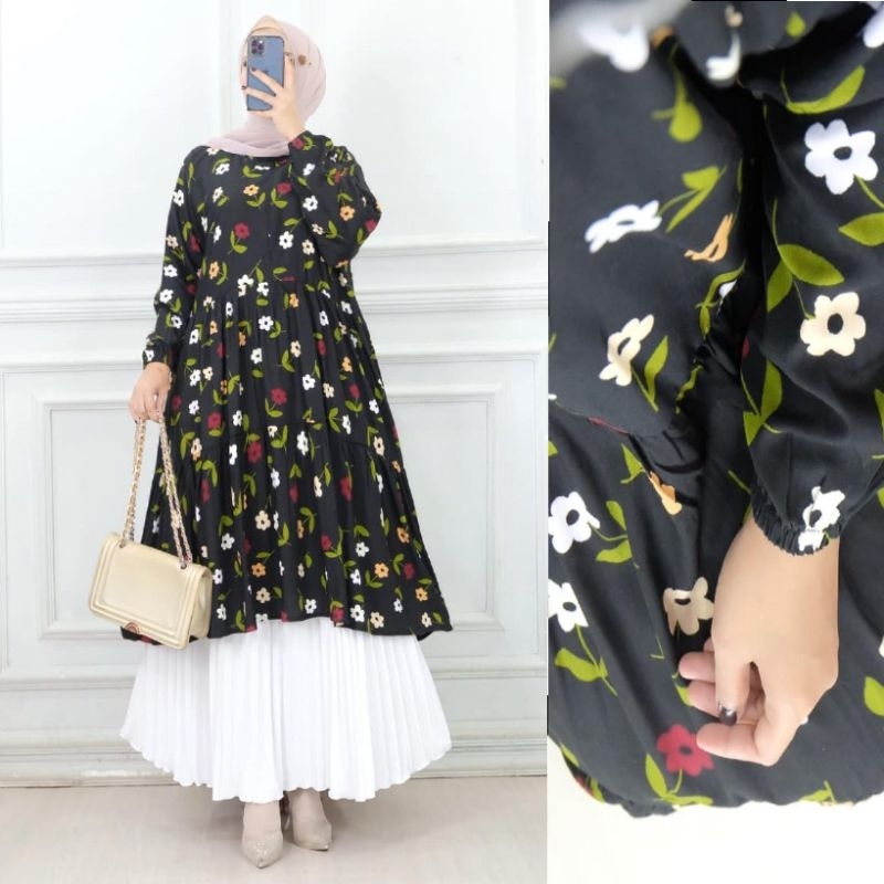 READY LD 130 TUNIK RAYON JUMBO ZALFA OUTFIT BIG SIZE