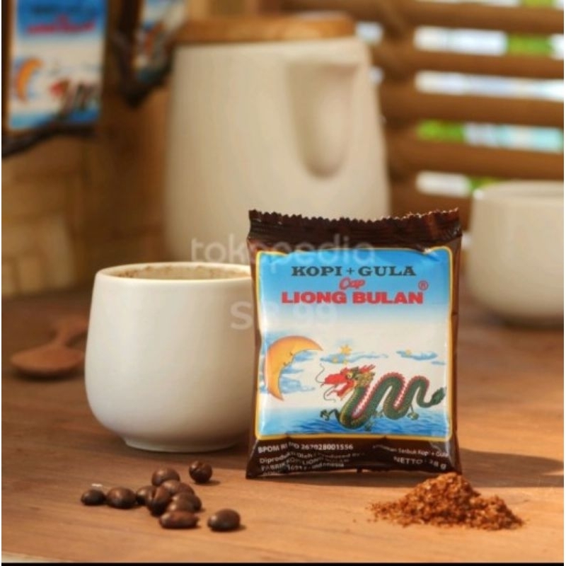 KOPI LIONG BULAN 1 renceng isi 10 sacet kopi liong bulan + gula asli Bogor mantap