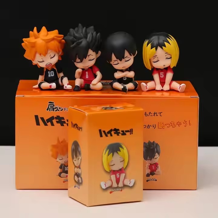 Figure Anime Haikyuu Volley set 4 pcs Hinata Oikawa Kotaru Bokuto Box