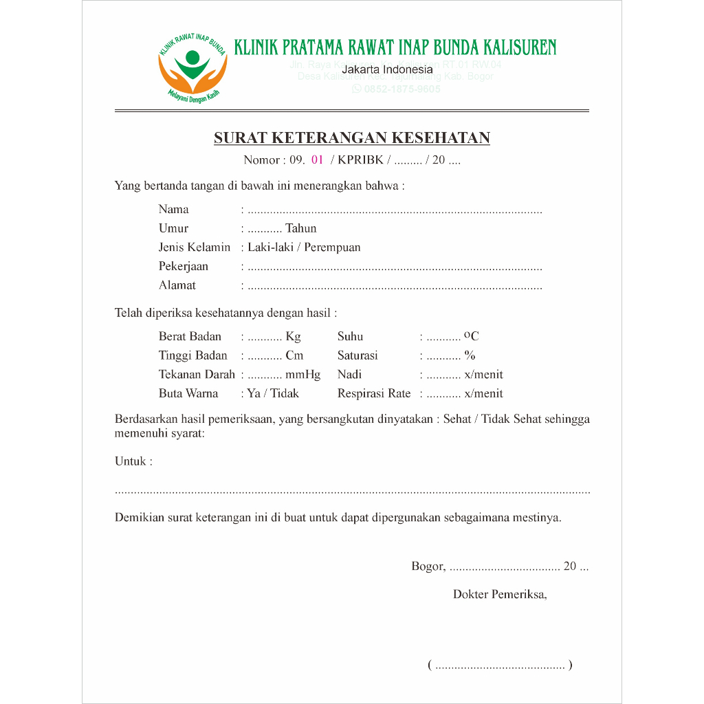 

Order Cetakan Klinik Bunda Cipayung