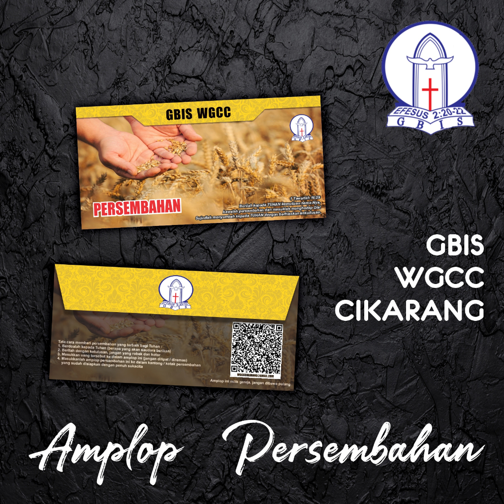 

Amplop Persembahan dan Persepuluhan untuk GBIS WGCC Cikarang