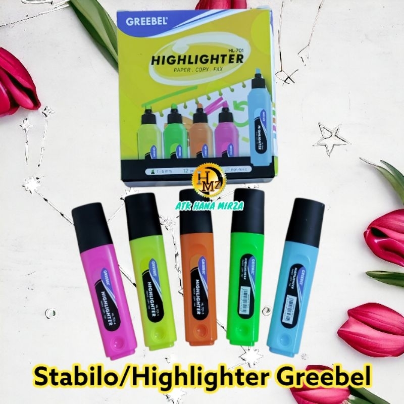 

Stabilo/Highlighter Greebel satuan(silahkan chat warna yang di inginkan)