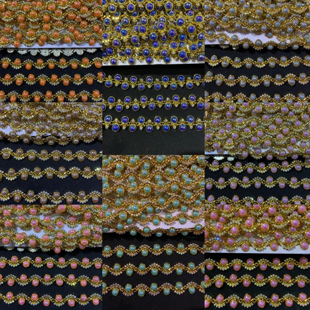 @50CM PAYET RANGKAI MUTIARA WARNA CANGKANG GOLD (PR 99)