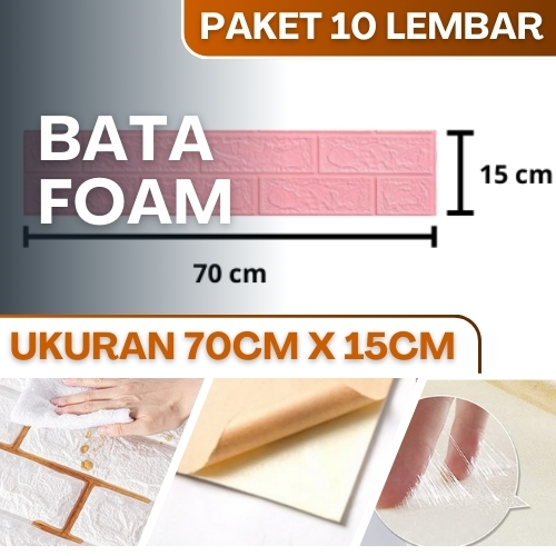 Wallfoam 3D Motif Bata Wallpaper Dinding Motif Batu Bata Tebal Stiker Dinding Bata