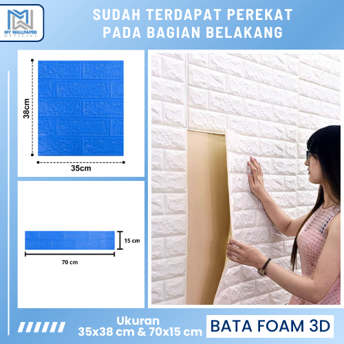 PALING MURAH Wallpaper Dinding Foam 3D / Stiker Wallpaper Dinding Mini Dekorasi / Wallpaper 3D / Wal