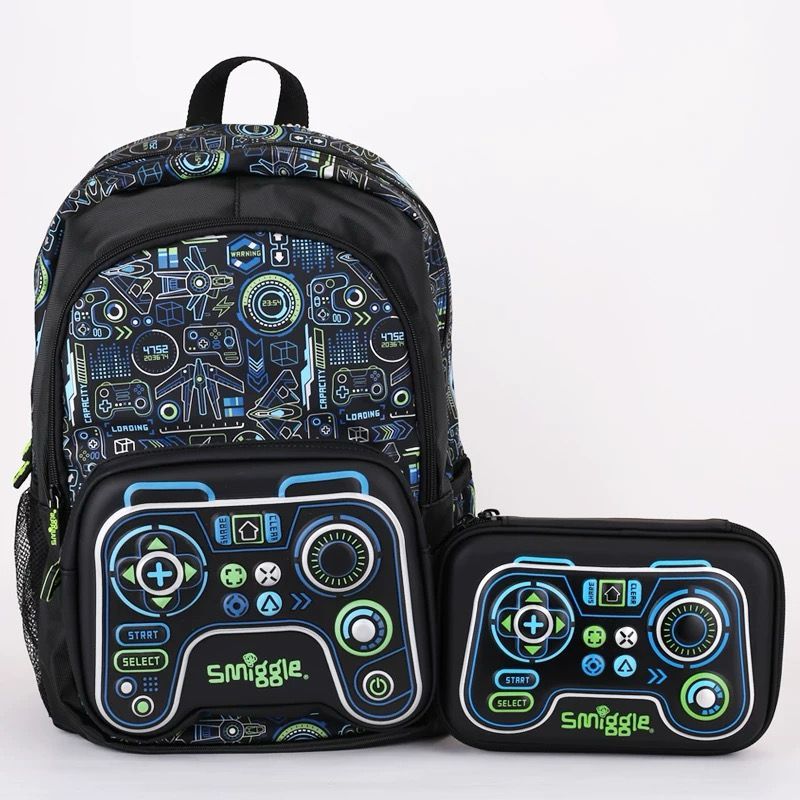 Tas Smiggle Anak Laki - Laki Seri Game Controller Black Mobil Ransel Backpack / Lunch Bag / Lunch Bo