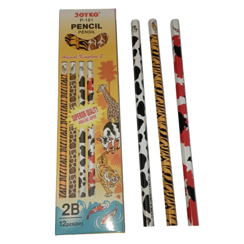 

Pensil 2B Joyko Animal Kingdom/ (1 pack isi 12 pcs) pencil stationery Kayu perlengkapan sekolah