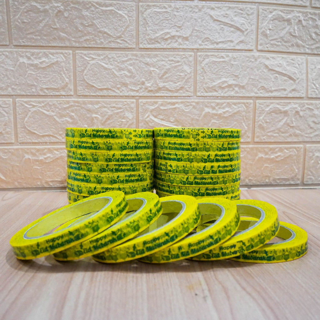 

Isolasi Toples Hampers Lebaran – Lakban Dekorasi "Happy Eid Mubarak" (12mm x 65m)