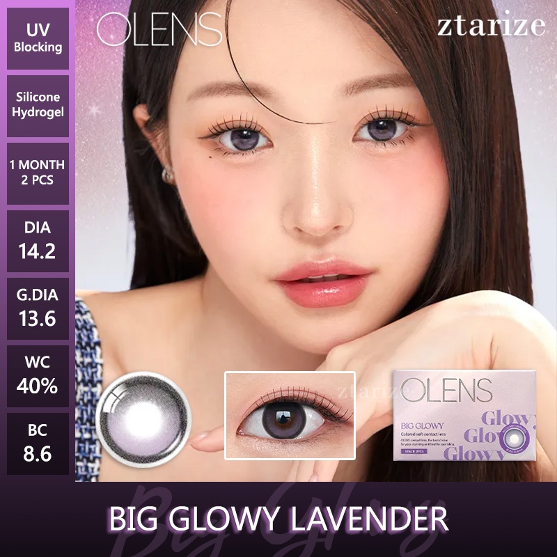 ztarize - Ready Stock - OLENS Big Glowy Lavender 1 Month Soft Contact Lens 1 Pair - OLENS x NEW JEAN