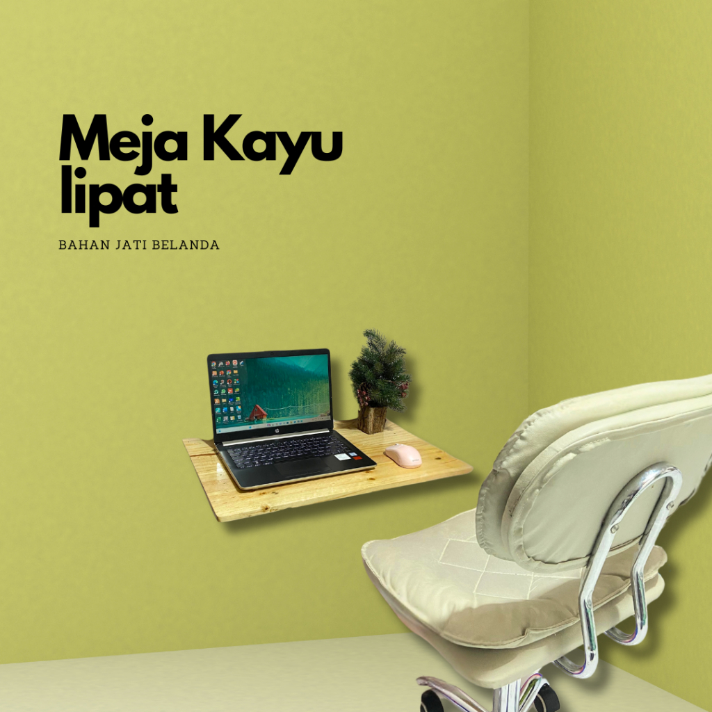 Meja Kayu Lipat Aesthetic/Meja Kayu Dinding Lipat Portable/Meja Kayu Lipat Minimalis Murah