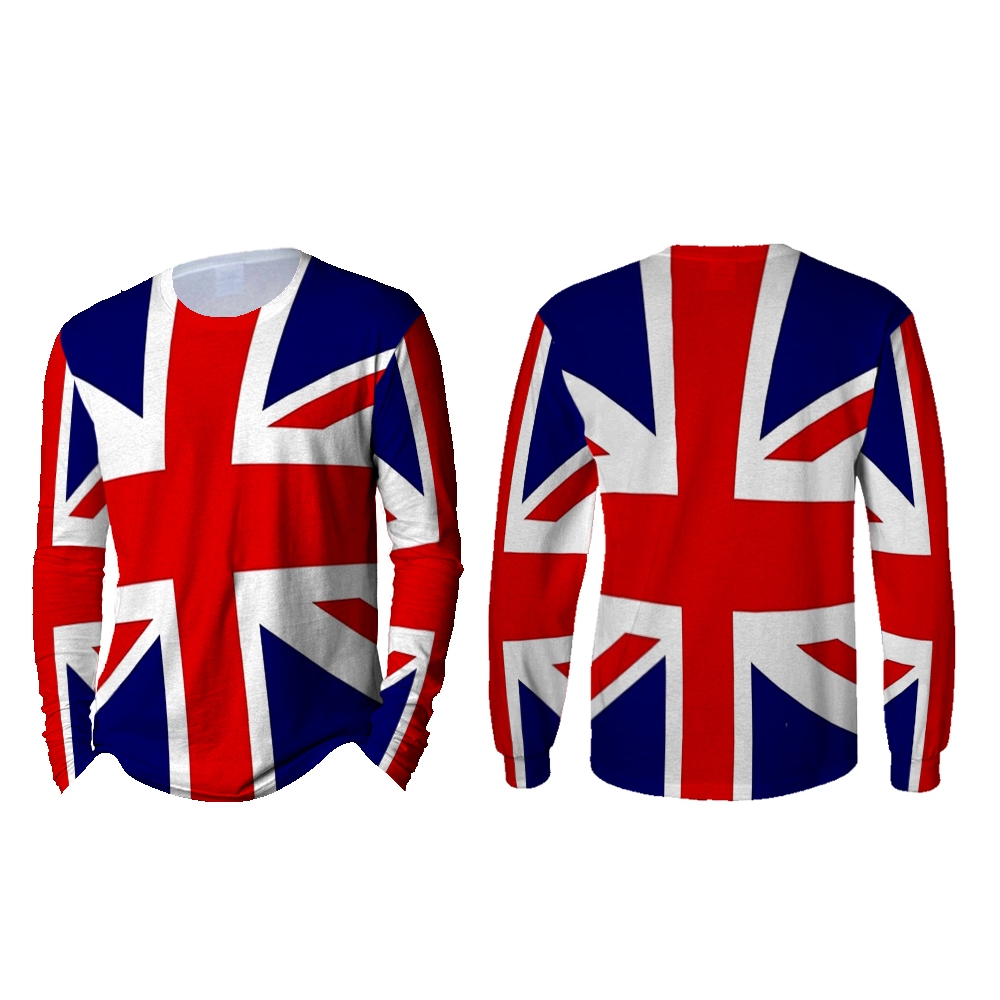 Kaos Bendera Inggris Lengan Panjang / Kaos British Flag Bendera Inggris England / Bendera Inggris
