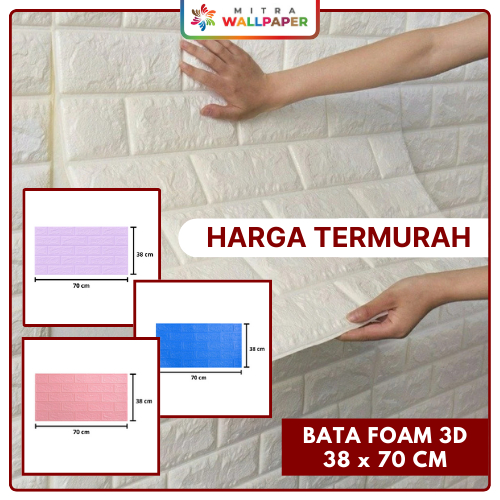 Wallpaper Sticker Dinding Wall Sticker Dekorasi Dinding Kamar Wallfoam Bata Foam 3D Bata Foam