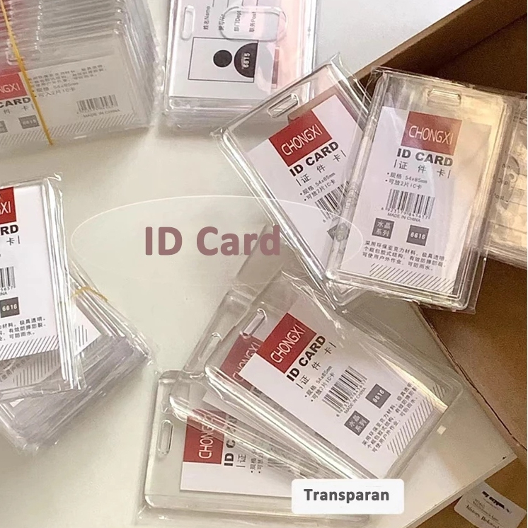 

Tempat Kartu Id Card Akrilik 2 Sisi Bening Transparan Vertikal Kartu Pegawai Akrilik Tempat ID Card Bening