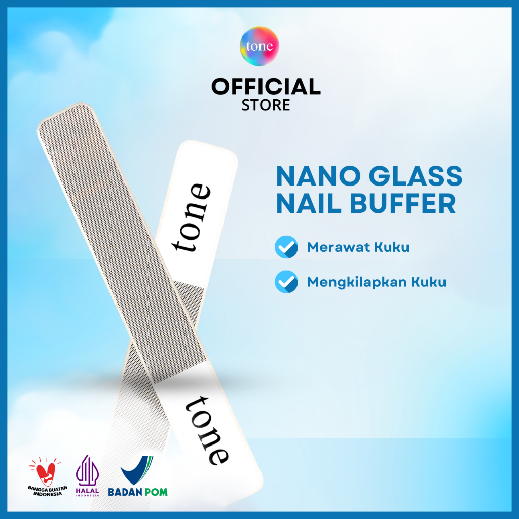 TONE Kikir Kuku Kaca + Box | Nano Glass Nail Buffer Merawat Kuku dengan Mudah