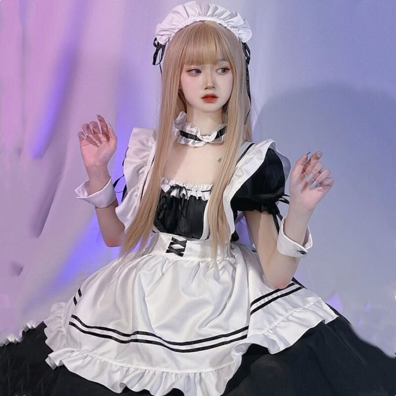 [ SOLD OUT ] Maid Costume Cosplay Kostum Pembantu Murah Lingerie Cosplay Butlers Yosuga No Sora Cros