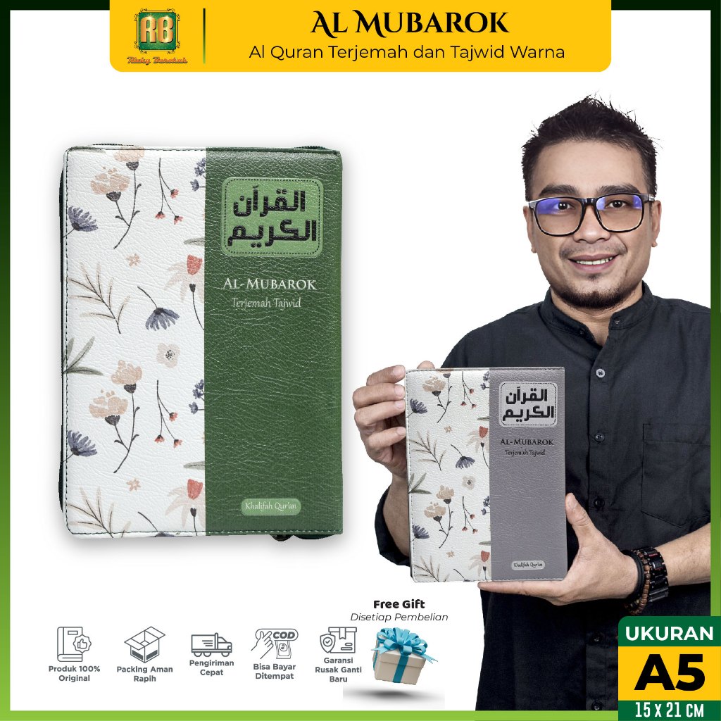 Sedang  - Al Quran A5 Al Mubarok  Terjemah Tajwid Warna Resleting - Al Quran Al Mubarok A5 Resleting
