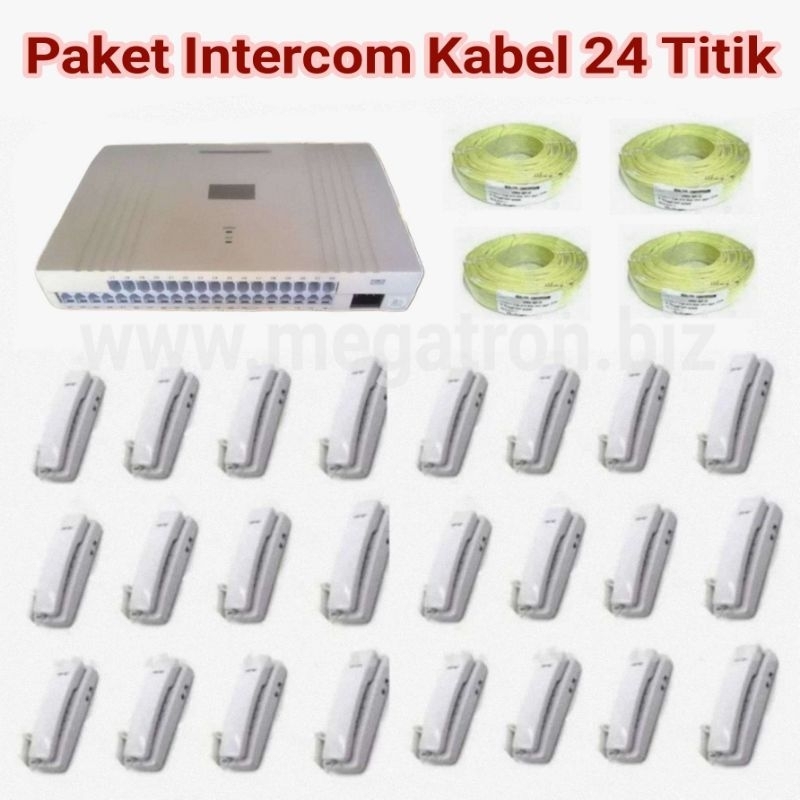 Paket Intercom Pakai Kabel 24 Ruangan (Pemasangan sangat Mudah)