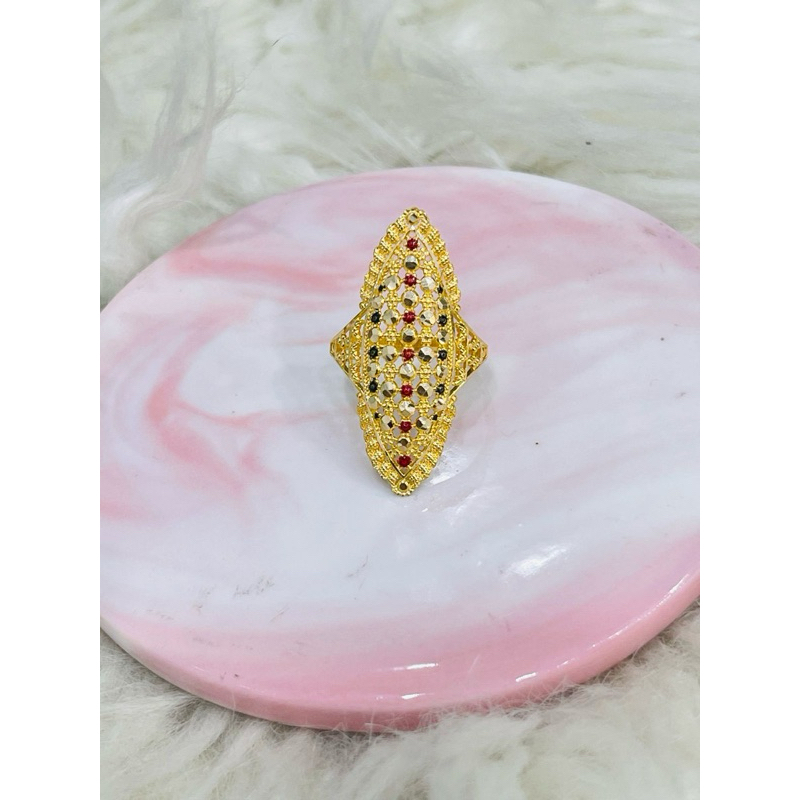 cincin kerawang dubai oval siku uk 16 emas asli kadar 700
