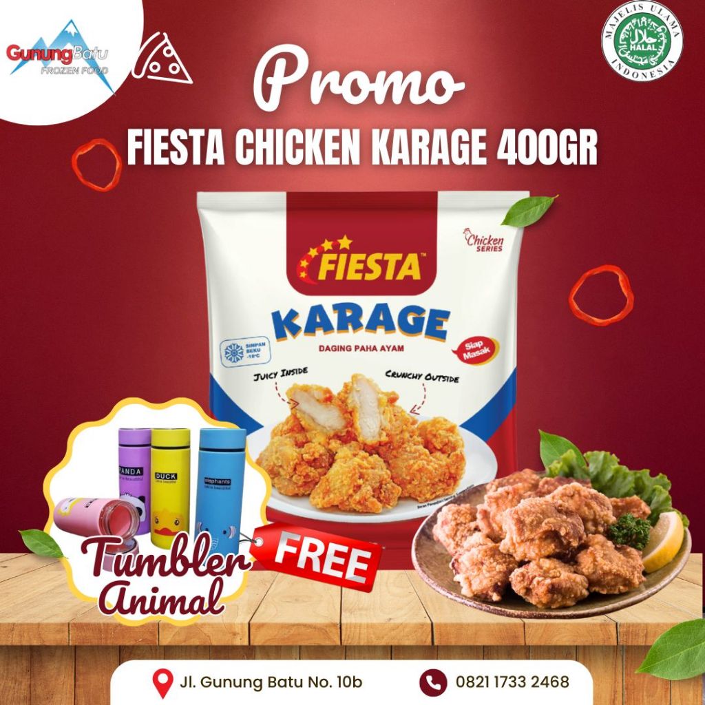 

FIESTA MITRA KARAGE FREE TUMBLER, SPICY WING DAN CRISPY BUBBLE 400GR