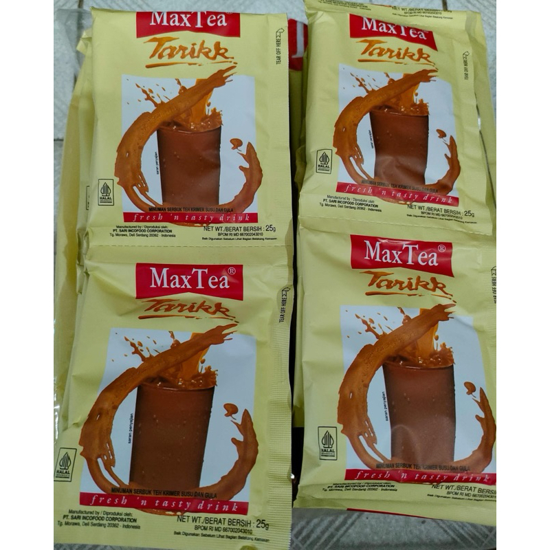 

Max tea tarikk 25gr isi 10 pcs