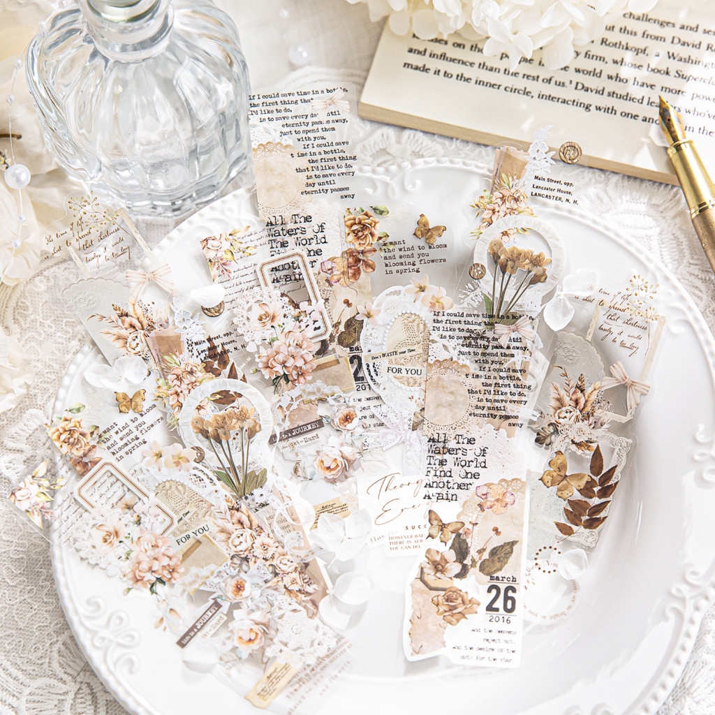 

10pcs Stiker PET Seri Cinta Menyebar Dekorasi Buku Pegangan Retro Sederhana Stiker Perekat Diy Journal Scrapbook