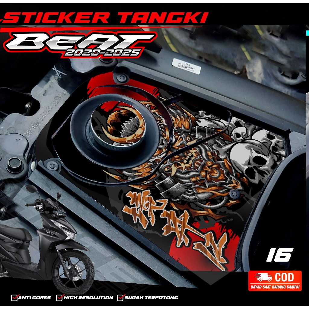 STIKER COVER TANGKI BENSIN MOTOR BEAT DELUXE - STIKER TANGKI BENSIN BEAT DELUXE 2020-2025 PART 4
