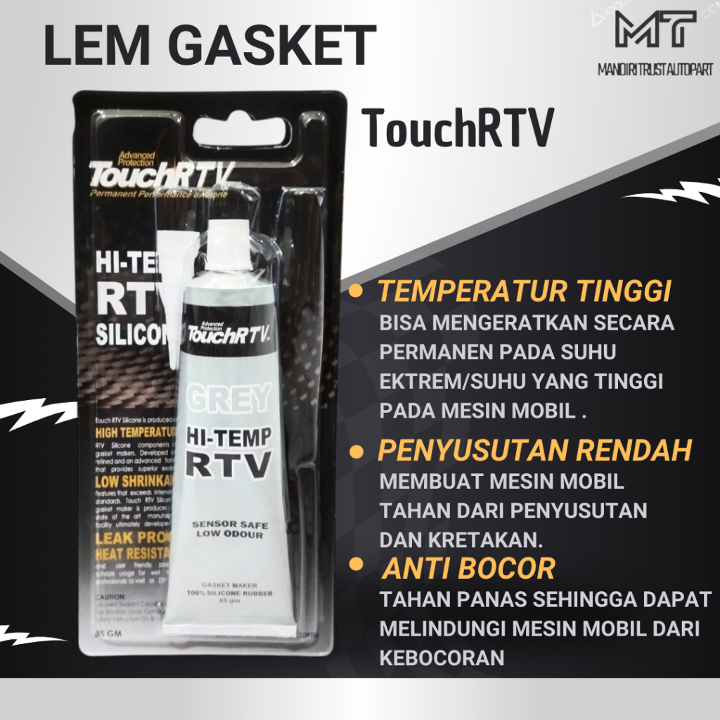 

LEM SILIKON MOBIL MOTOR GASKET RTV TAHAN PANAH HI-TEMP 85GR UNTUK PACKING MESIN