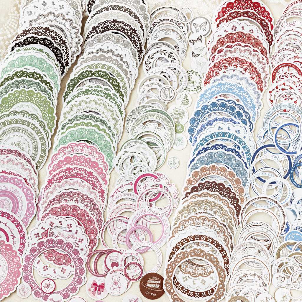 

(5M3) 20pcs Stiker Seri Mimpi Renda Dekorasi Buku Pegangan Retro Sederhana Stiker Perekat Diy Journal Scrapbook