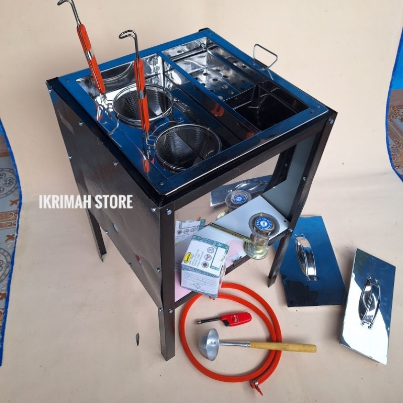 panci mie ayam 2 lubang 1set/dandang mie ayam 2 lubang saringan