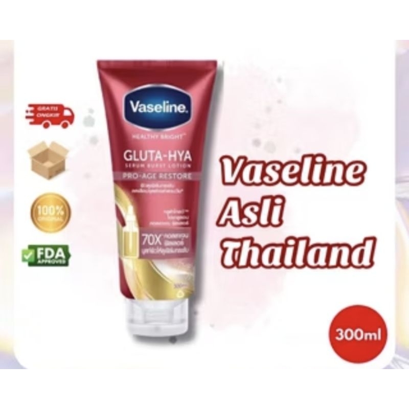 New Body Lotion Vaseline Gluta Hya Pro age restore Original Thailand