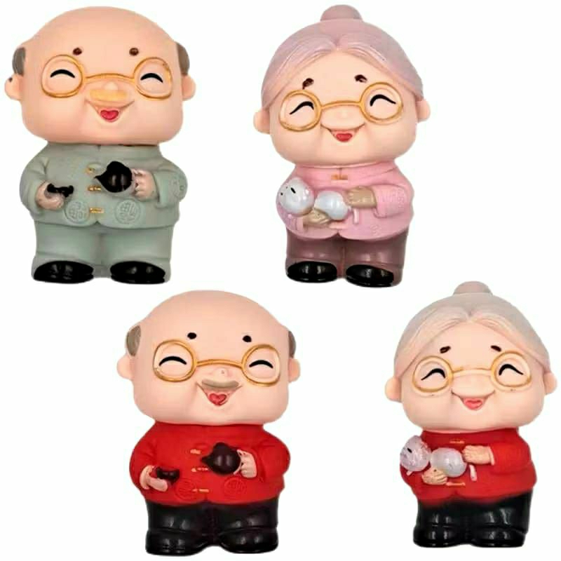 {JS} KAKEK NENEK TOPPER KUE CHINESE STYLE / TOPPER CAKE GRANDPA GRANDMA TOPPER KUE KAKEK NENEK / DEK