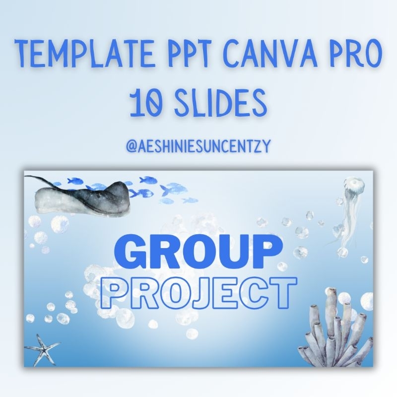 

Template PPT Canva Pro Blue Ocean Watercolor SMA SMP SD