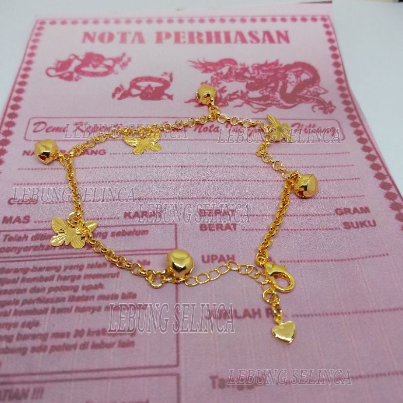 Terlaris gelang kaki emas muda kadar 889gelang kaki emas wanita dewasa 3 gram asli gelang perhiasan 