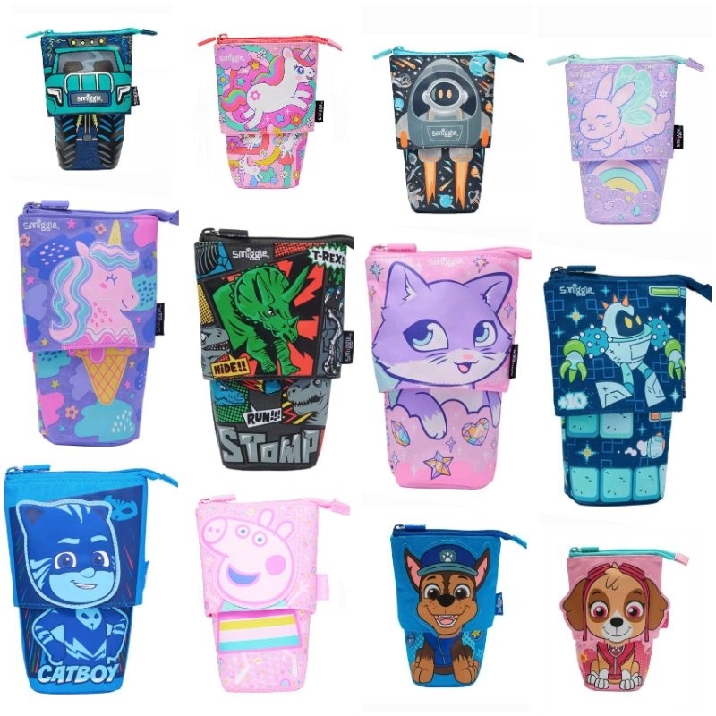 

(ORIGINAL) Smiggle Junior Slide & Stand 2 In 1 Pencil Case Blast Off/Happy Tales/Paw Patrol/Peppa/PJ Mask (Tempat Pensil TK)
