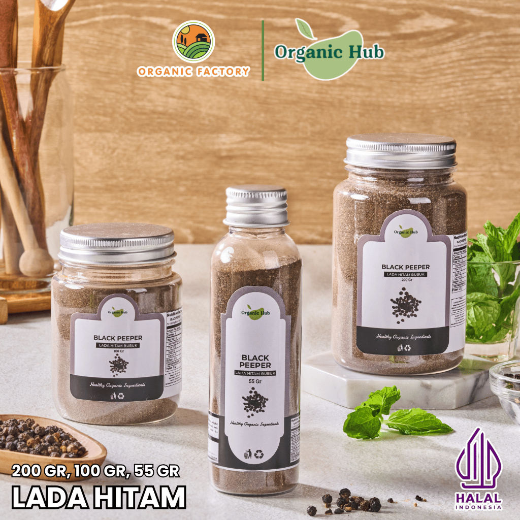 

Organic Hub Lada Hitam Bubuk Merica Bubuk Black Pepper Powder Ladaku Merica Lada Bumbu Dapur Premium