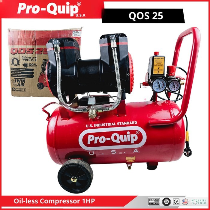 Mesin kompresor silent oilless compressor 1HP QOS25 PROQUIP QOS 25