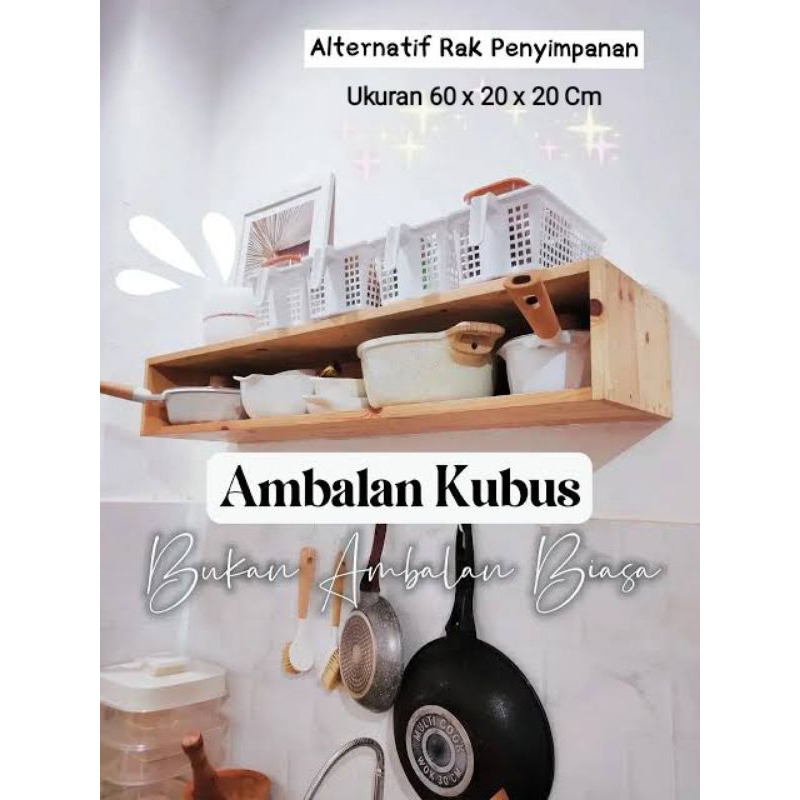 Rak Dinding Estetik / Rak Dapur Gantung / Rak Kayu Jati Belanda