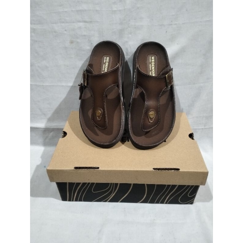 Sandal jepit kulit casual pria WEIDENMANN ORIGINAL BM 901 KOPI