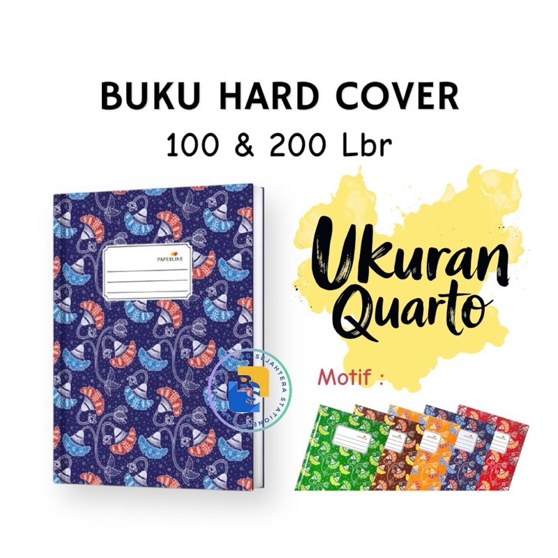 

PAPERLINE Buku Tulis Hard cover Kwarto / Quarto 100 & 200 Lembar - 1 Buku