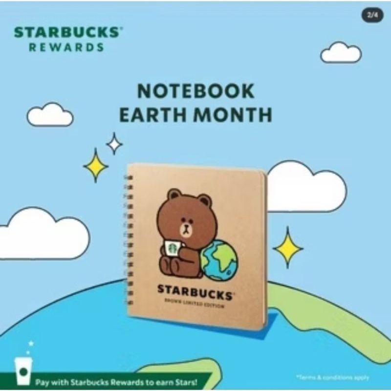 

Starbucks x Line Friends LIMITED EDITION Original Merchandise Note Book Brown Earth Month - buku catatan coklat