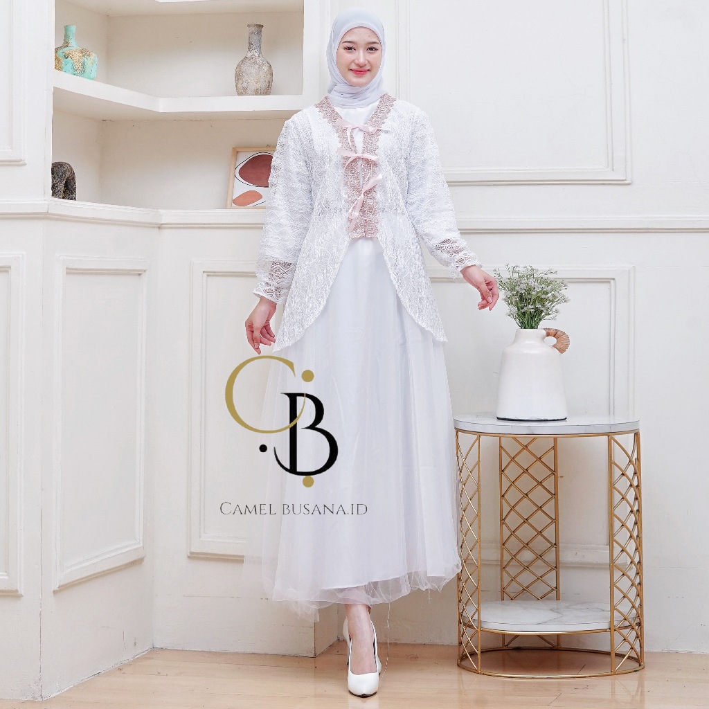 MURAH Wiza Dres Set inner Outer Dan Rok Tutu Rok Brokat Camelbusana Gamis Muslim Wanita Lebaran