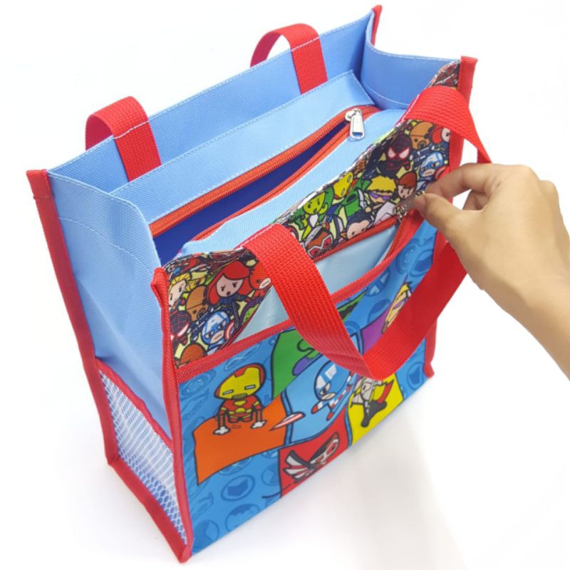 

LUNCH BAG TOTE CUSTOM MOTIF ANAK Tas Bekal Anak Sekolah Serbaguna GOODIE BAG SOUVENIR ULTAH